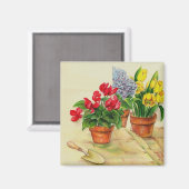 Aimant Pots à fleurs, (Recto/Verso)