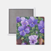 Aimant Pots à fleurs avec Pansies 2007 (Recto/Verso)