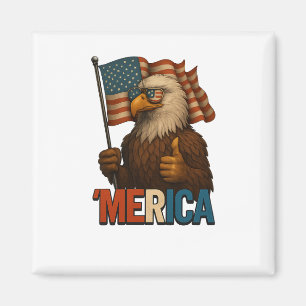 Aimant Pouce vers le haut Aigle de Merica drôle et patrio