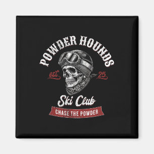 Aimant Poudre Hounds Ski libre Skieurs hiver Adven