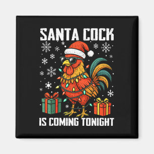 Aimant Poule de Noël drôle Santa Nuit à venir Humour A