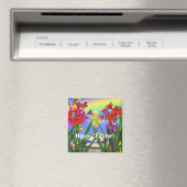 Aimant Poule de Pâques et Fleurs (In Situ (Lave-vaisselle))