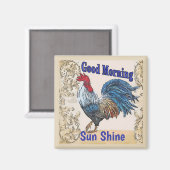 Aimant Poules bleues, Bonjour, Modifier le texte (Recto/Verso)