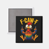 Aimant Poulet drôle de coq Caw Création (Recto/Verso)