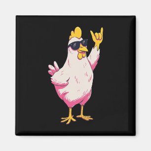 Aimant Poulet drôle dessin animé rétro style humour de vo