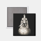 Aimant Poulet drôle fumant une cigarette Mème de la génér (Recto/Verso)