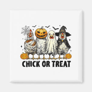 Aimant Poulet Drôle Ou Traitement Sorcière Halloween Chic
