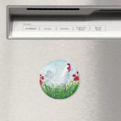 Aimant Poulet et fleurs lunaires (In Situ (Lave-vaisselle))