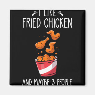 Aimant Poulet Frit Citation Drôle - J'aime le Poulet Frit