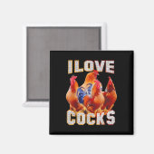 Aimant Poulet I Love S (Recto/Verso)