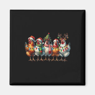 Aimant Poulet Noël Lumières Ferme Animal mignonne Noël Ho