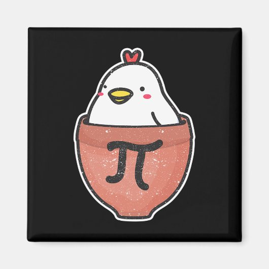 Aimant Poulet Pot Pi Day Funny Math Enseignant Mathématiq (Devant)