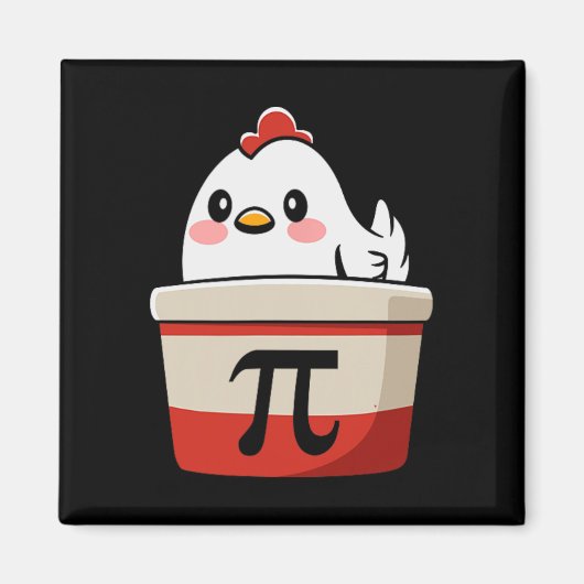 Aimant Poulet Pot Pie Drôle Math Amant Pun Pi Day Étudian (Devant)