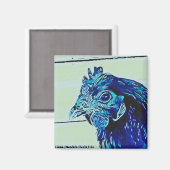 Aimant Poulet stylisé n° 1 violet (Recto/Verso)