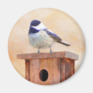 Aimant Poulet sur la peinture d'oiseaux Art original