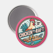 Aimant Poulet sur un bouton arrière (Recto/Verso)