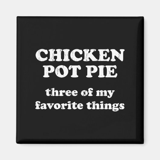Aimant Poulet T E Trois de mes choses préférées Funny Chr (Devant)