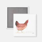Aimant Poulets d'aquarelle animaux de ferme oiseaux vinta (Recto/Verso)