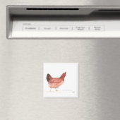 Aimant Poulets d'aquarelle animaux de ferme oiseaux vinta (In Situ (Lave-vaisselle))