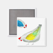 Aimant Poulets mignons aquarelle (Recto/Verso)