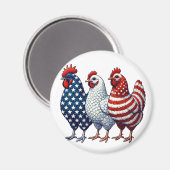 Aimant Poulets patriotiques (Recto/Verso)