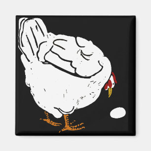 Aimant Poulets victoriens d'animaux de ferme de gravure