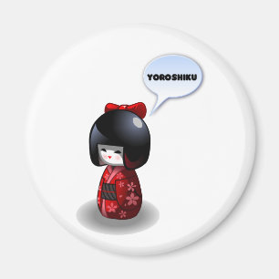 Aimant Poupée japonaise Kokeshi - Yoroshiku