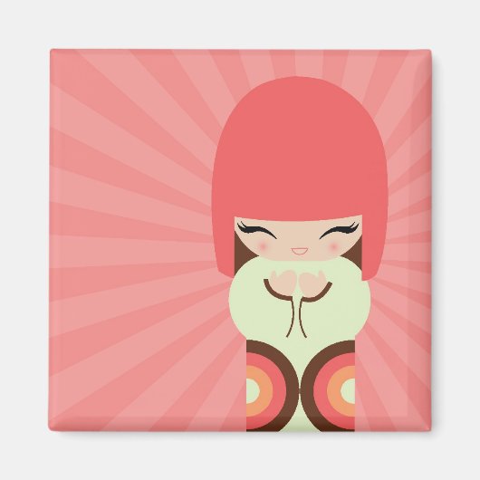 Aimant poupée kokeshi (Devant)