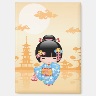 Aimant Poupée Maiko Kokeshi - Jolie Fille Geisha Japonais