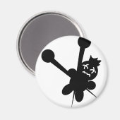 Aimant poupée vaudou noire aiguilles torture (Recto/Verso)