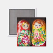 Aimant Poupées colorées Matryoshka (Recto/Verso)