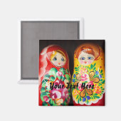 Aimant Poupées colorées Matryoshka (Recto/Verso)