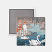 Aimant pour enfants et cygnes (Recto/Verso)