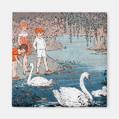 Aimant pour enfants et cygnes (Devant)