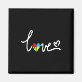 Aimant Pour Hommes Femmes Sensibilisation sur l'autisme T (Devant)