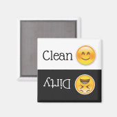 Aimant pour lave-vaisselle propre/sale Emoji (Recto/Verso)