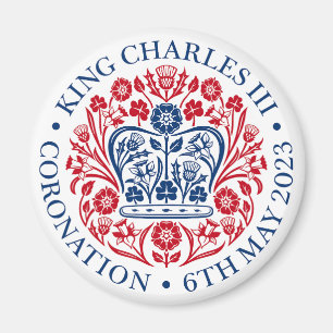 Aimant pour le couronnement 2023 - Bleu rouge