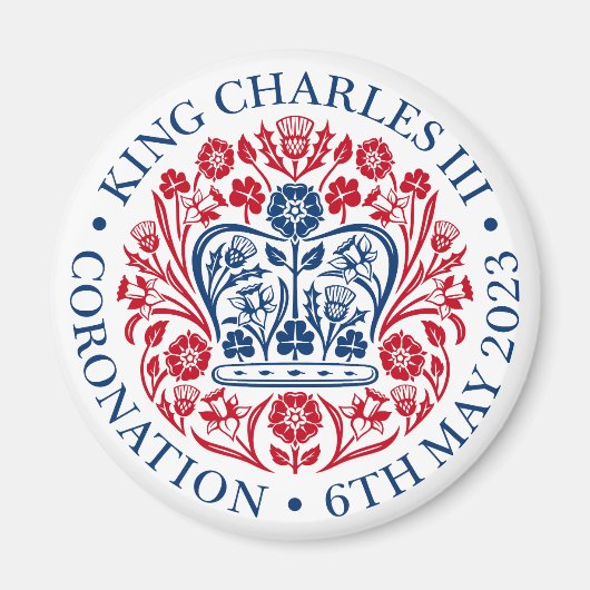 Aimant pour le couronnement 2023 - Bleu rouge (Devant)