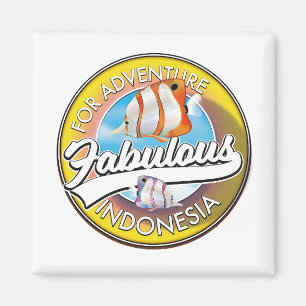 Aimant Pour le logo de l'Indonésie fabuleuse d'aventure