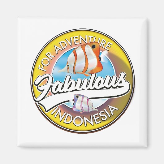 Aimant Pour le logo de l'Indonésie fabuleuse d'aventure (Devant)