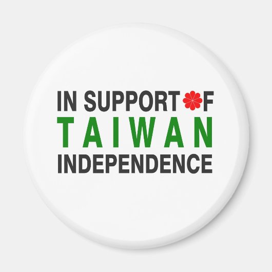 Aimant Pour l'indépendance de Taïwan (Devant)