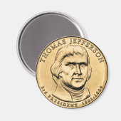 Aimant pour pièce de 1 $ à l'effigie de Thomas Jef (Recto/Verso)
