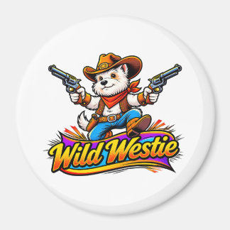 Aimant pour réfrigérateur Cowboy Chien Westie (Cré