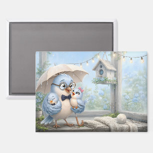 Aimant pour réfrigérateur Famille Oiseau Père – Jo