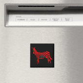 Aimant pour réfrigérateur silhouette rouge de zèbr (In Situ (Lave-vaisselle))