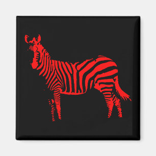 Aimant pour réfrigérateur silhouette rouge de zèbr