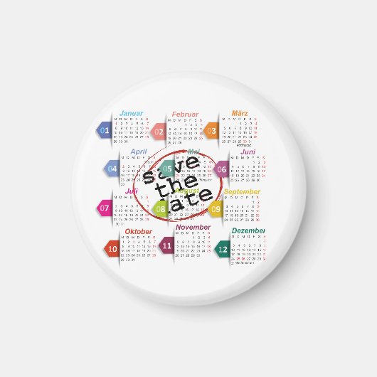 Aimant pour sauvegarder la date (Devant)