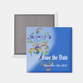Aimant pour sauvegarder la date. Fleur de style de (Recto/Verso)