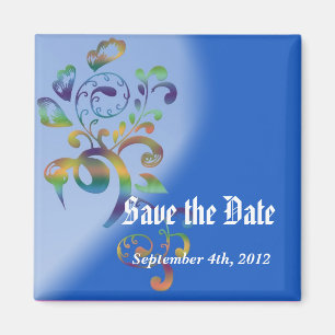 Aimant pour sauvegarder la date. Fleur de style de