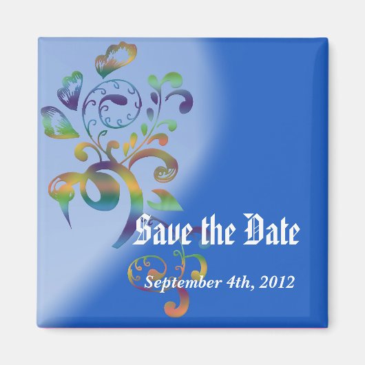 Aimant pour sauvegarder la date. Fleur de style de (Devant)